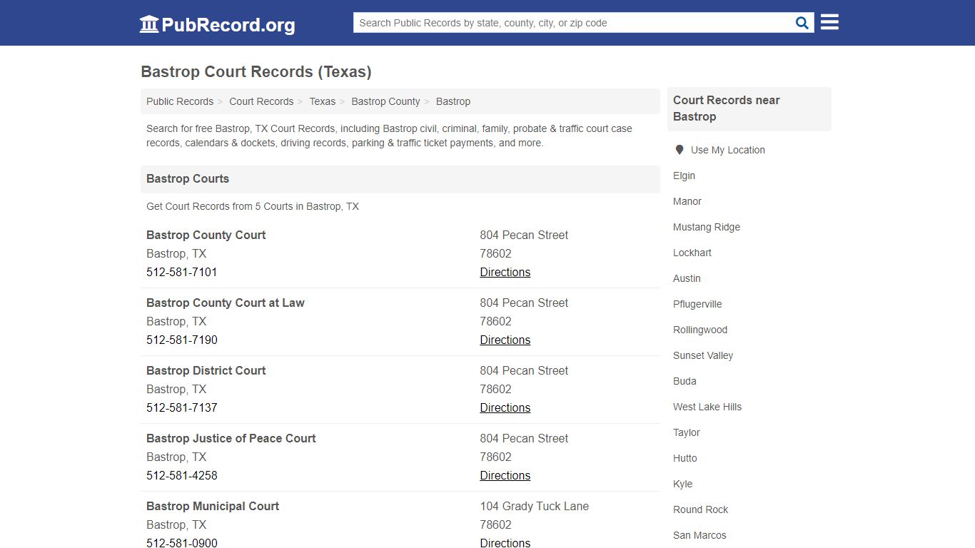 Free Bastrop Court Records (Texas Court Records)